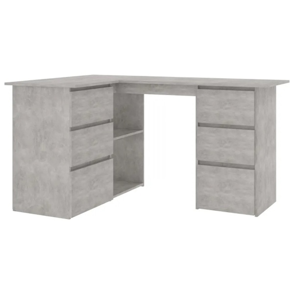 Birou De Colț Gri Beton 145 x 100 x 76 cm Pal 801093